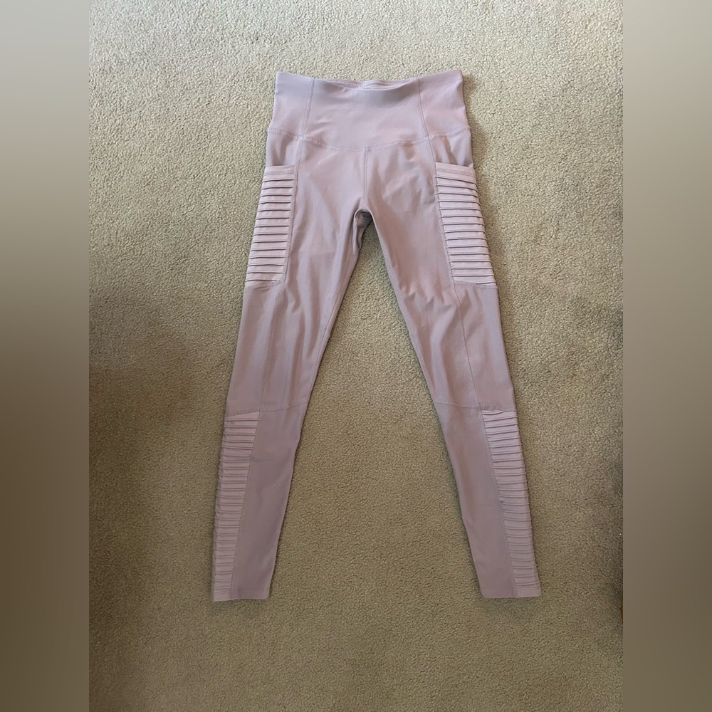 Layer 8 Lilac Moto Leggings Full Length With Pockets